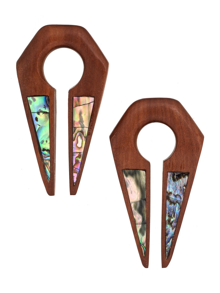 Abalone Inlay Keyhole Sawo Wood Hangers