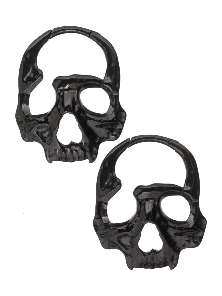 Black Ancient Skull Steel Clicker Hangers