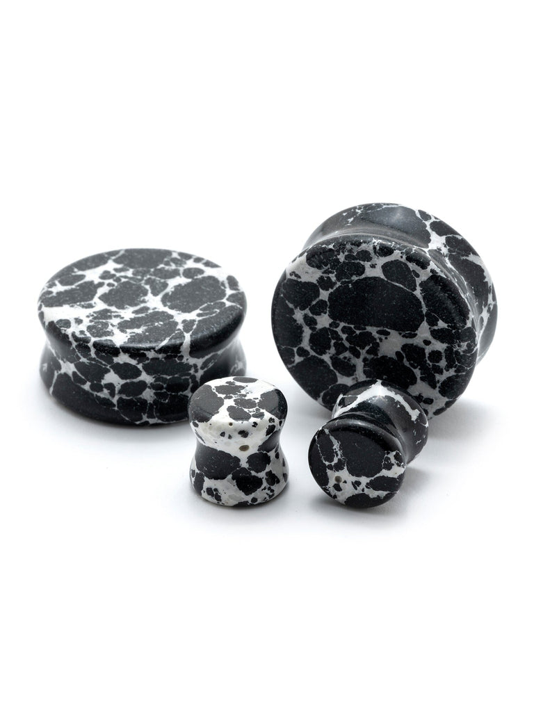 Black & White Buffalo Stone Plugs