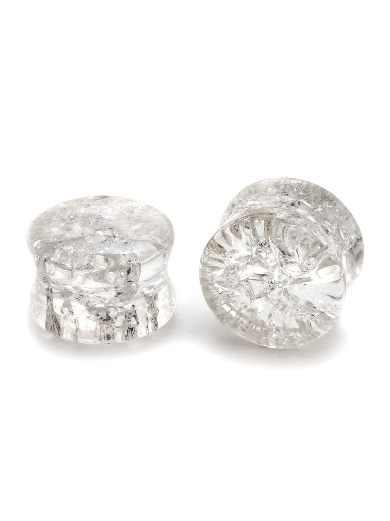 Clear Shattered Glass Plugs