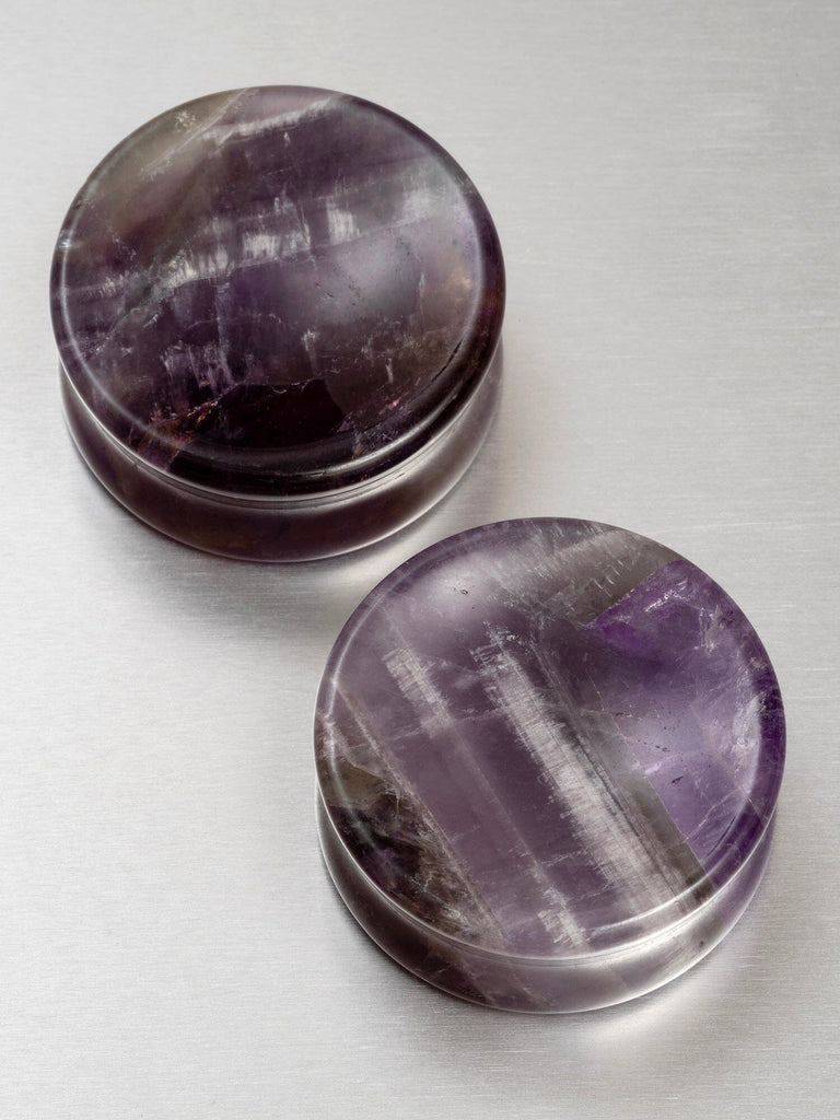 Amethyst Concave Stone Plugs