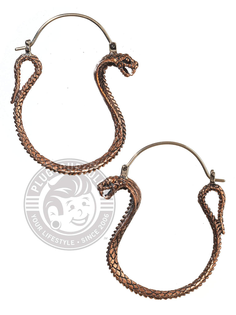 Cobra Hoop Copper Earrings