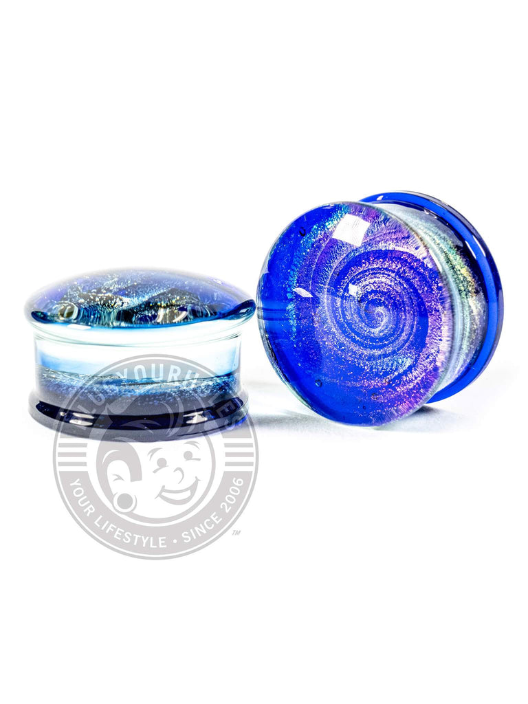 Blue Galaxy Pyrex Glass Plugs