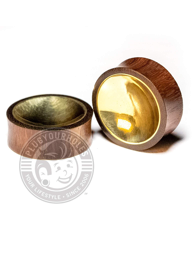 Gold Concave Inlay Sono Wood Plugs