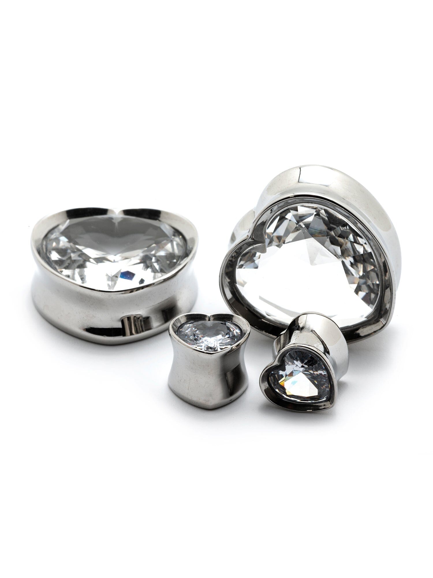 Big Bling Heart Shaped Steel Plugs | Steel Bling Gauges | Heart Plugs ...