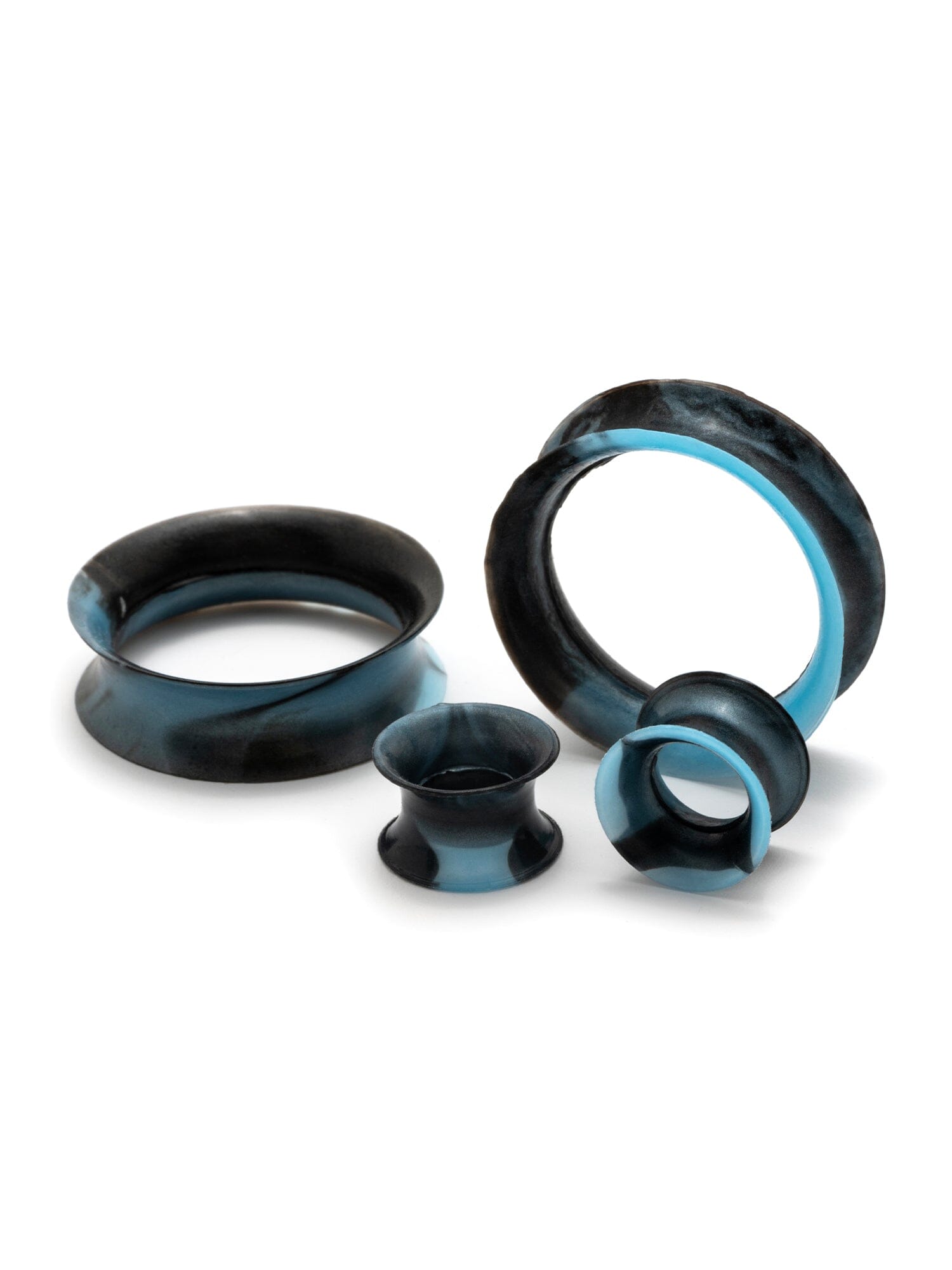 Black and Blue Swirl Silicone Ear Skins