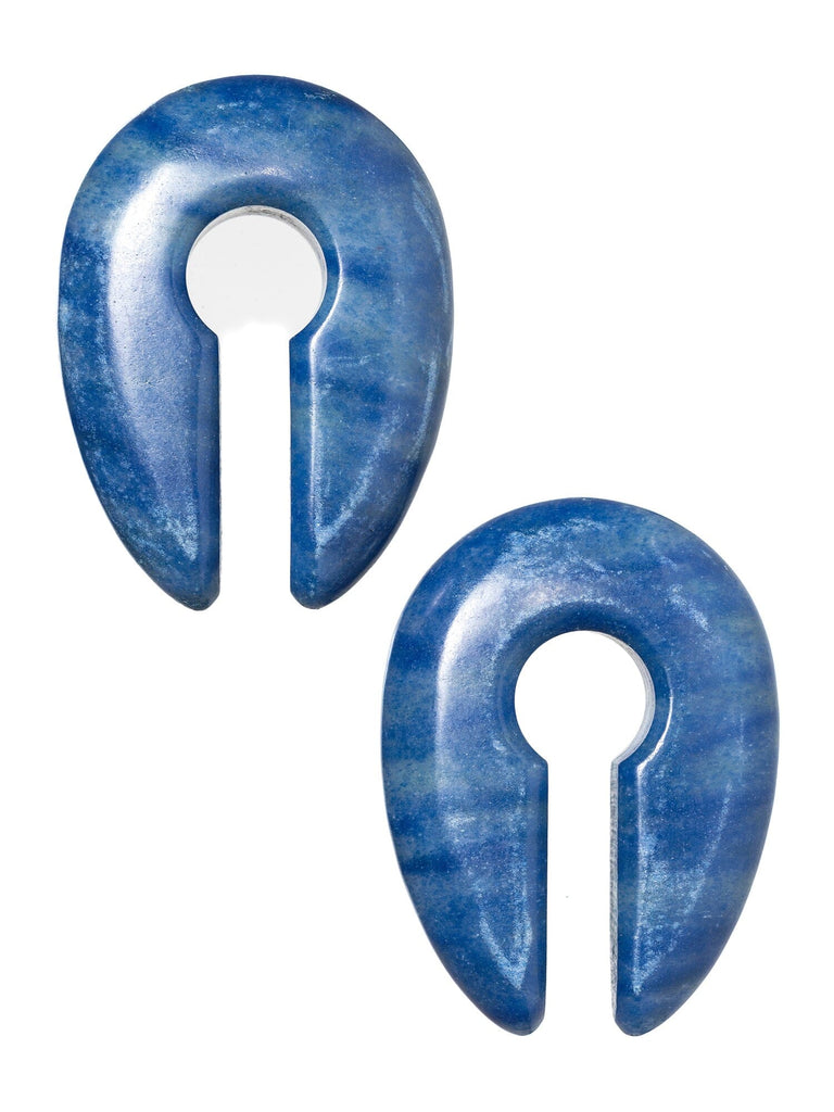 Blue Aventurine Oval Keyhole Stone Hangers