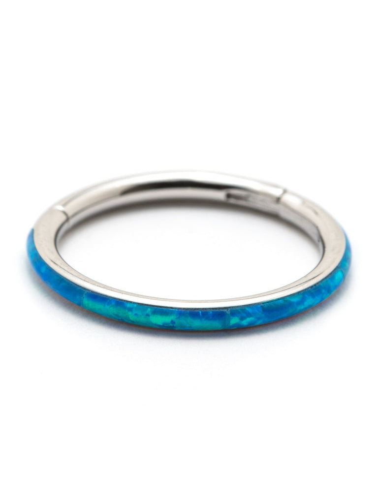 Blue Opal Ring Steel Clicker