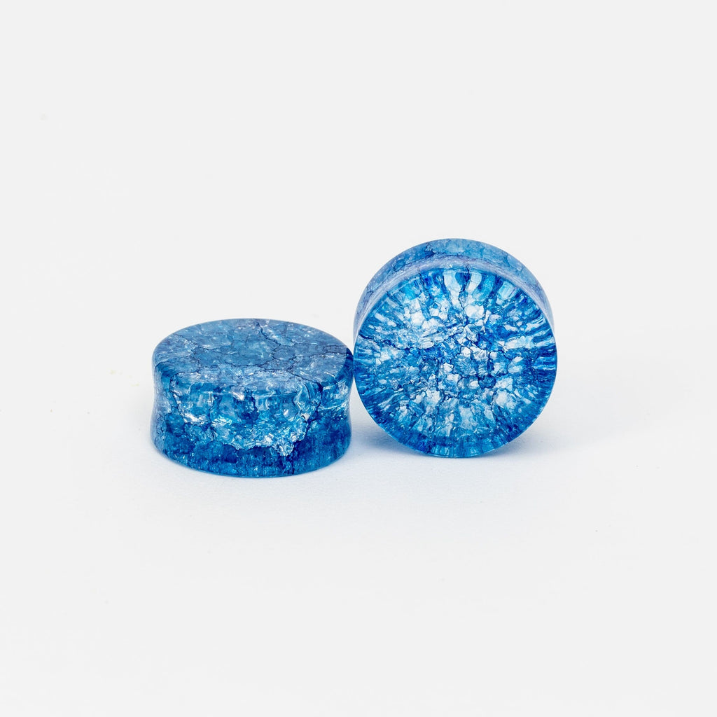 Blue Shattered Glass Plugs