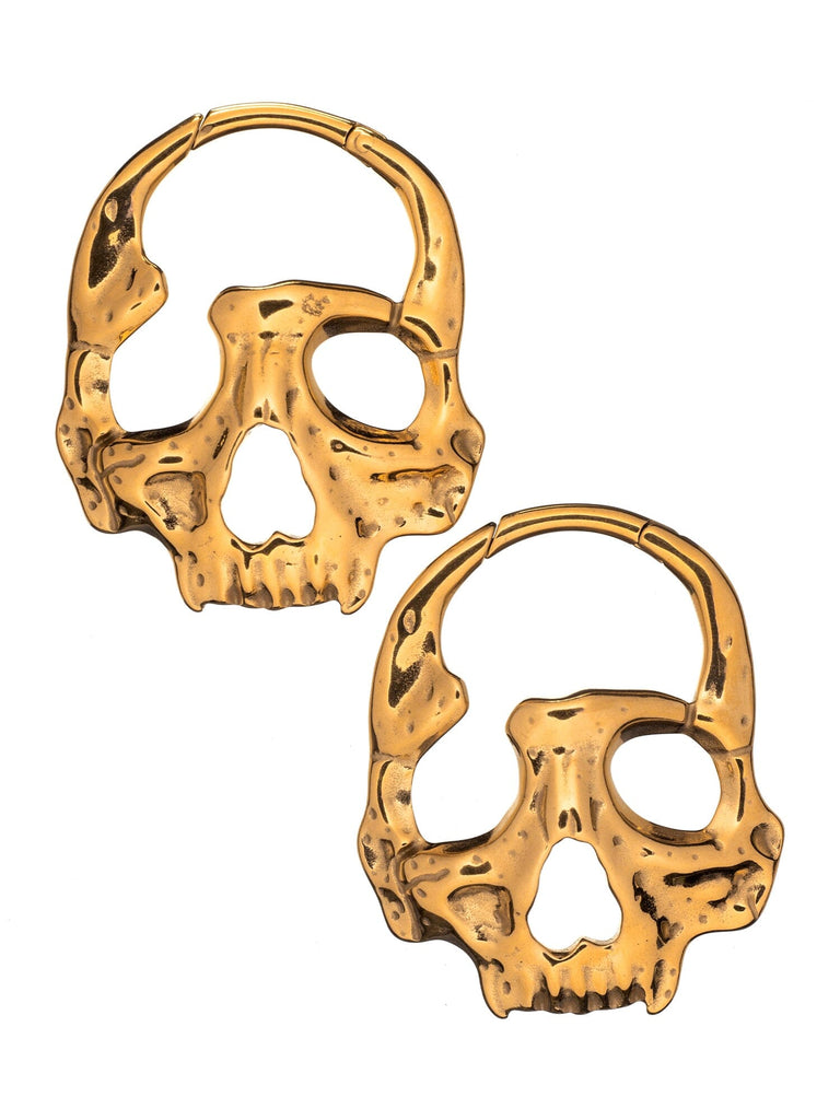 Gold Ancient Skull Steel Clicker Hangers
