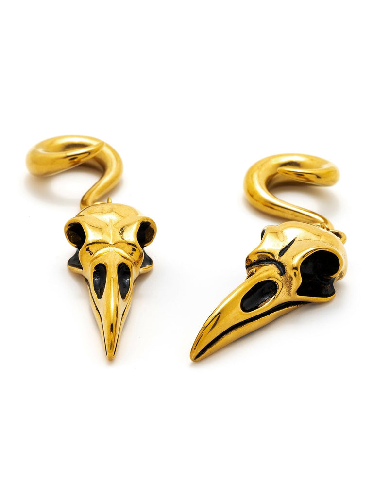 Gold Raven Skull Steel Hook Hangers