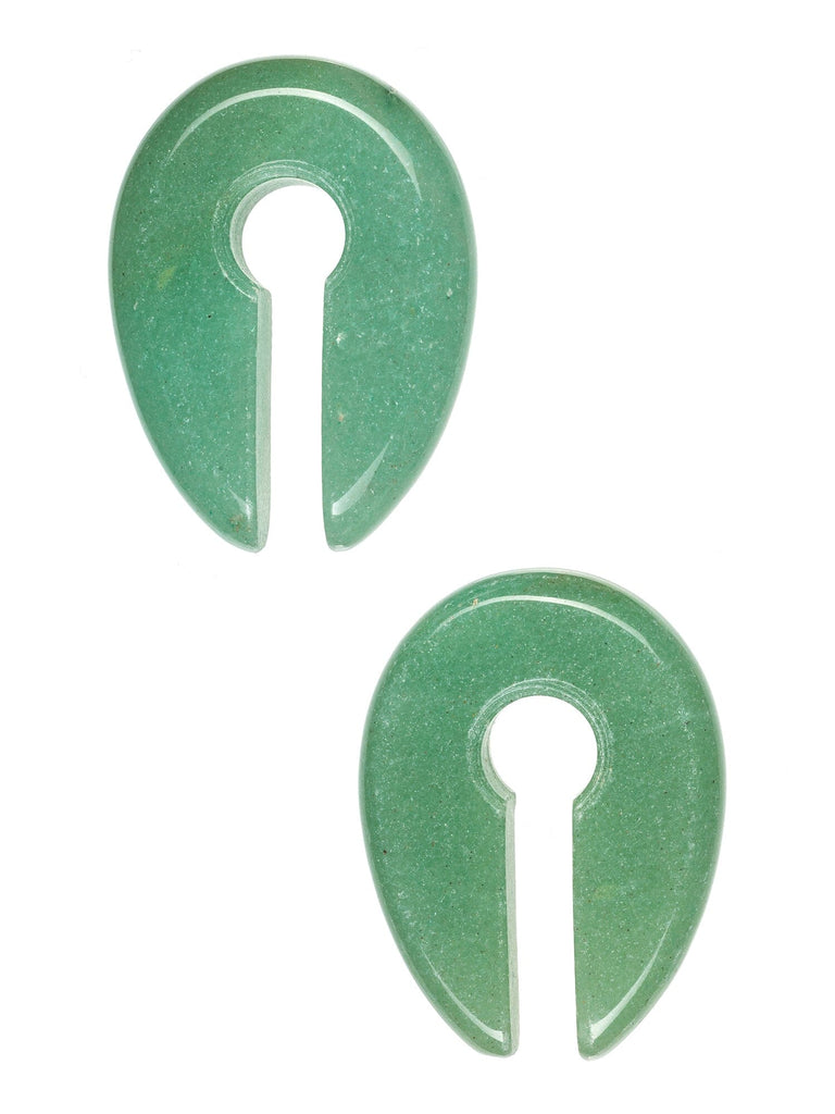 Green Aventurine Oval Keyhole Stone Hangers