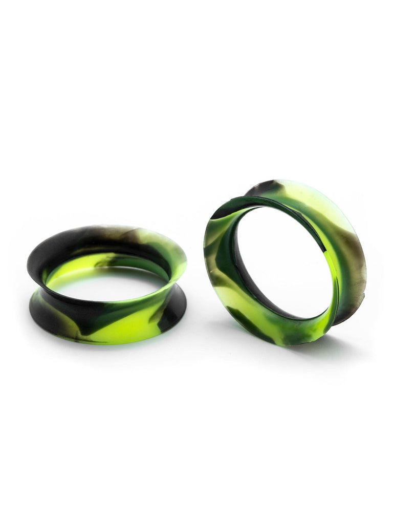 Green & Black Tie Dye-lish Swirl Silicone Ear Skins