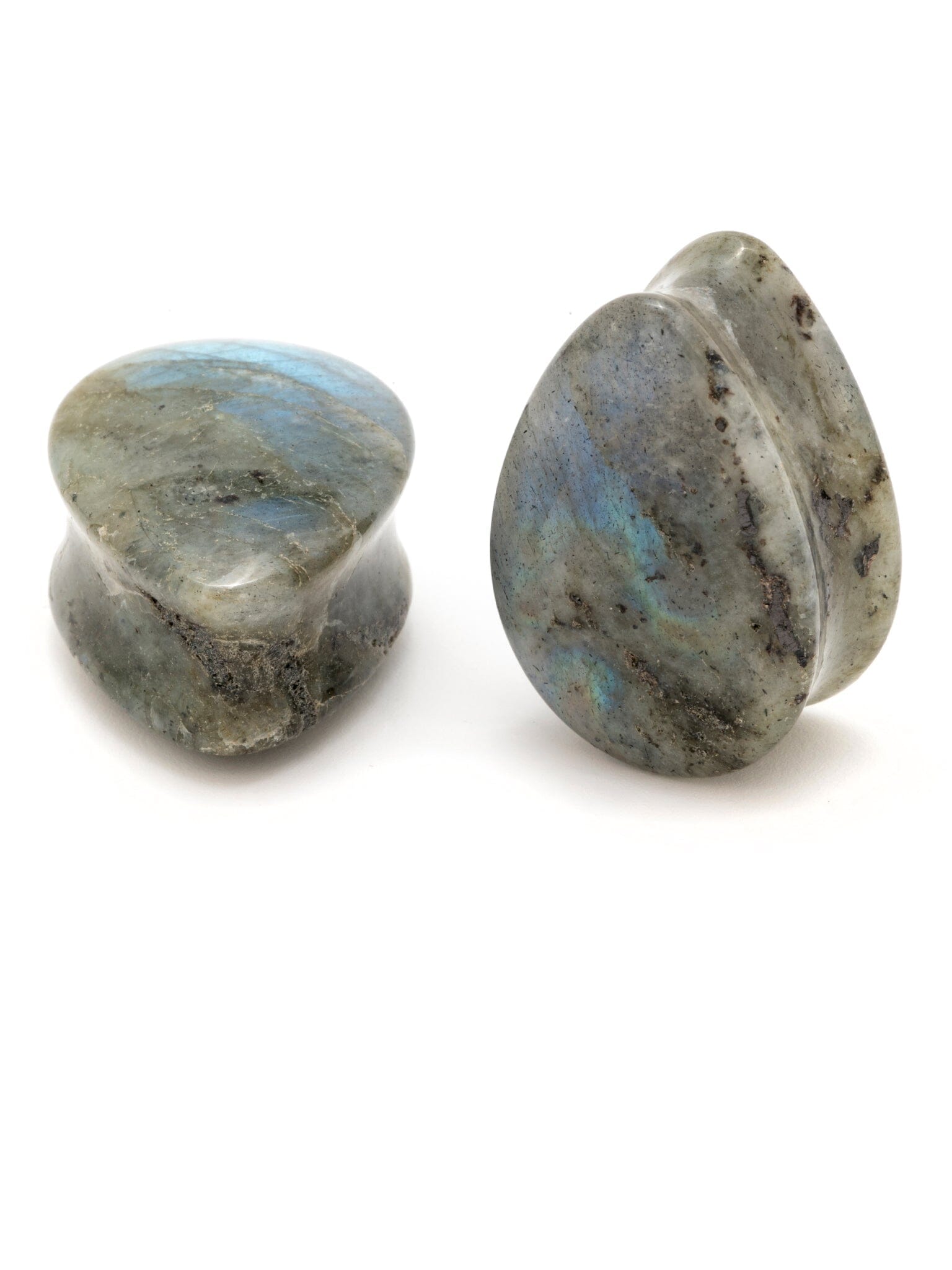 AAA Grade Natural Labradorite Stone Plugs - 10mm Round Tunnels Gauges By Lobal Domination
