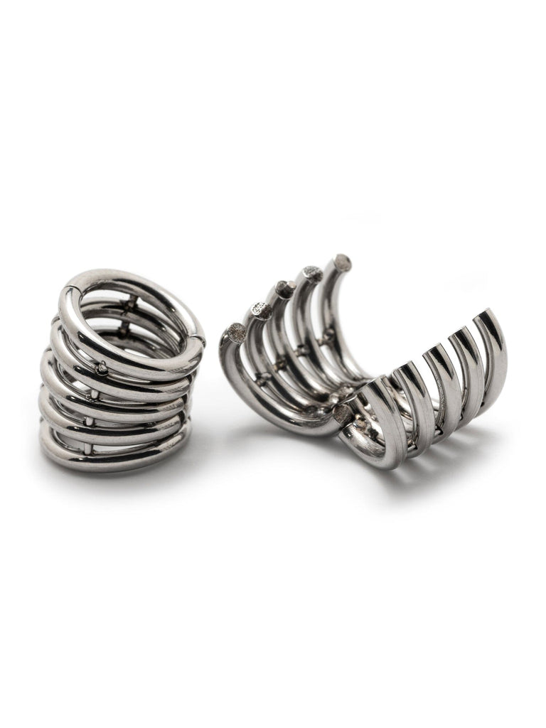 Multi-Ring Steel Ear Cuffs