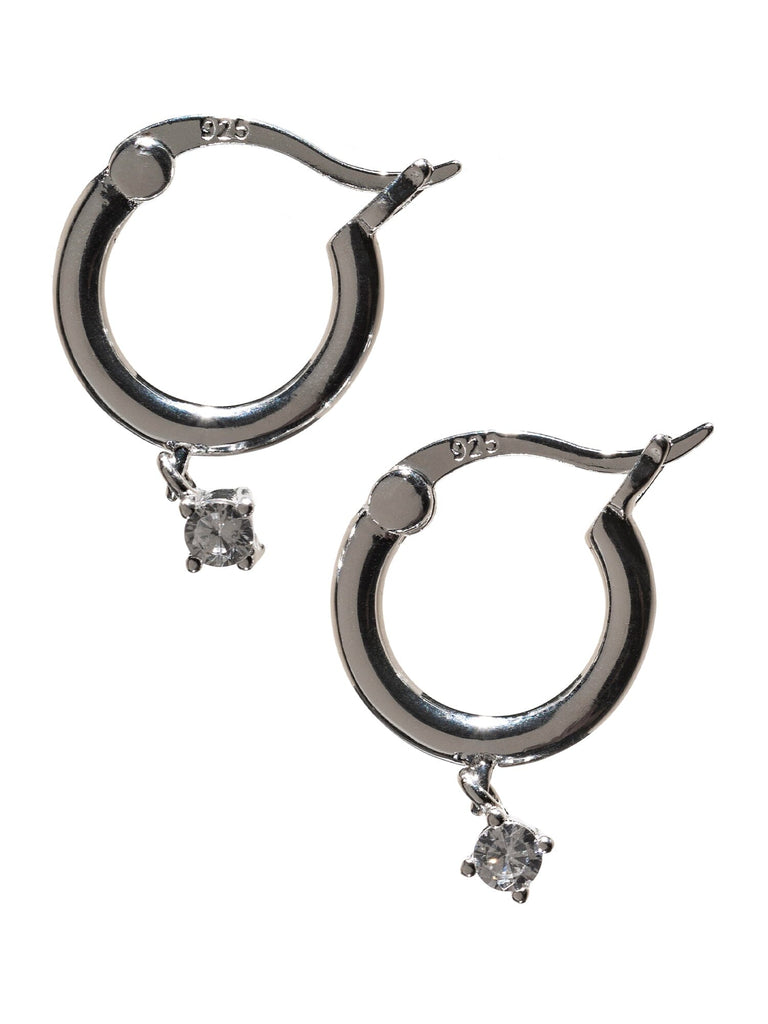 Omega Jewel Dangle Sterling Silver Earrings