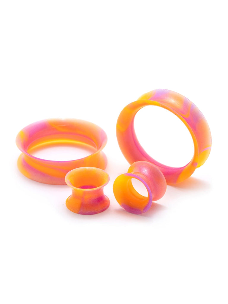 Orange & Pink Tie Dye Swirl Silicone Ear Skins