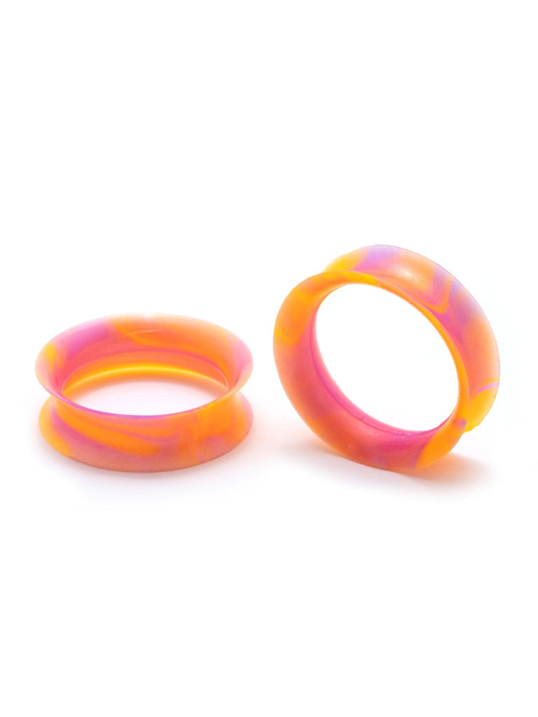 Orange & Pink Tie Dye Swirl Silicone Ear Skins