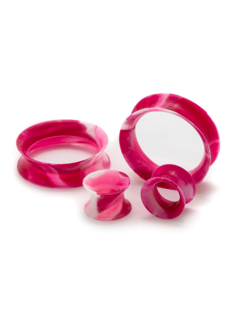Pink and White Swirl Silicone Ear Skins