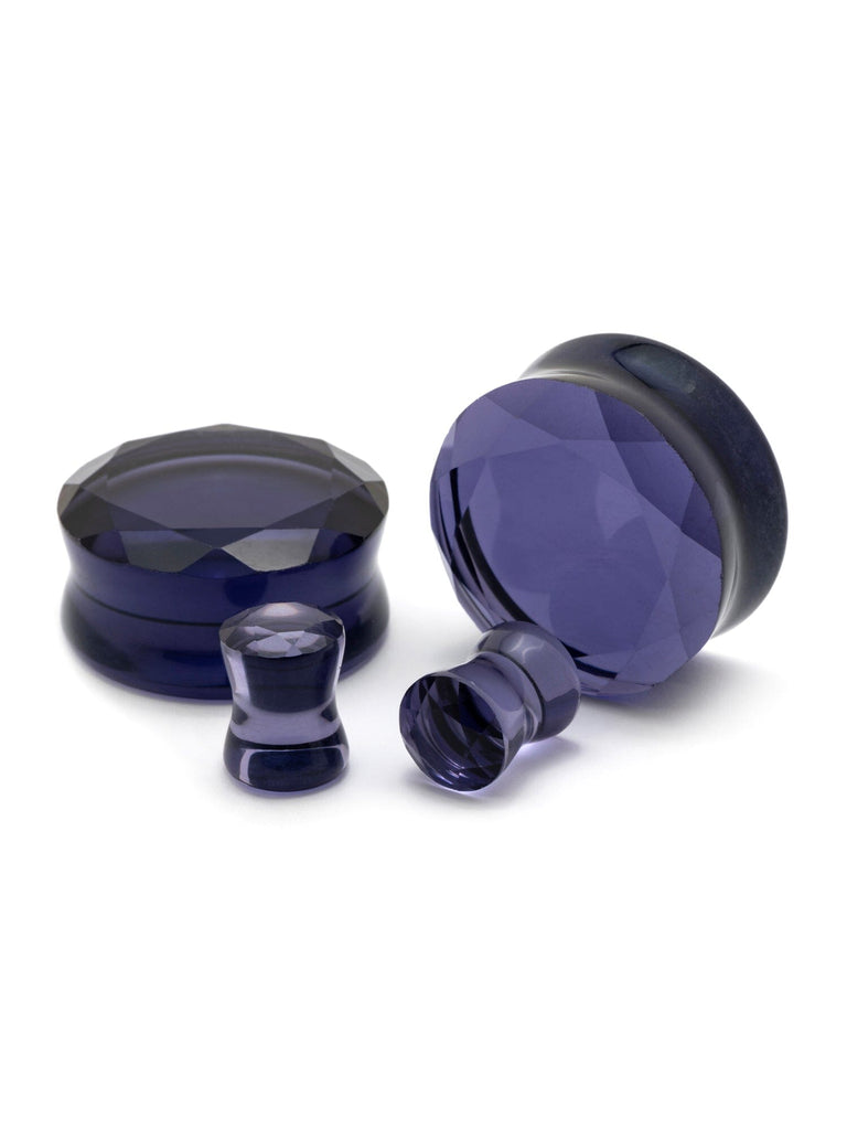 Purple Gem Cut Glass Plugs