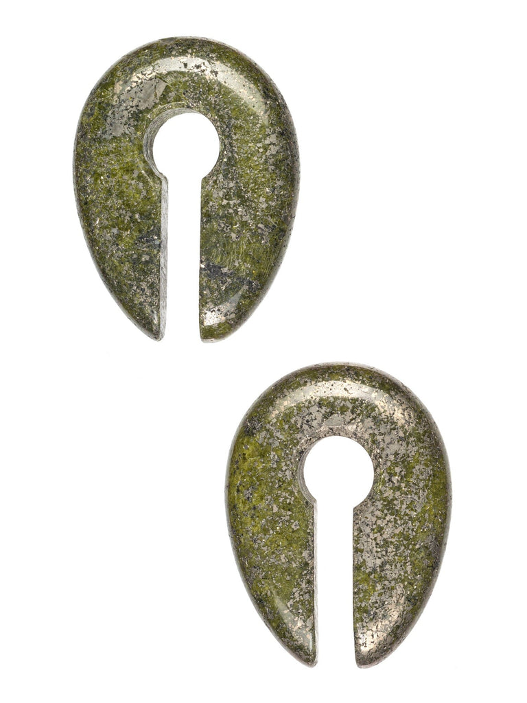 Pyrite Oval Keyhole Stone Hangers