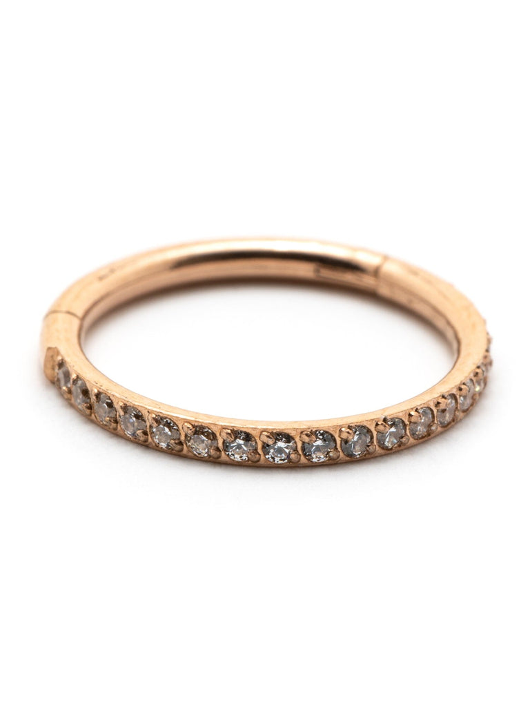 Rose Gold Gem Ring Steel Clicker