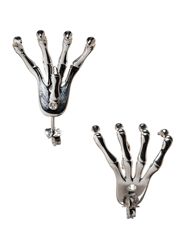 Sterling Silver Skeleton Hand Earrings