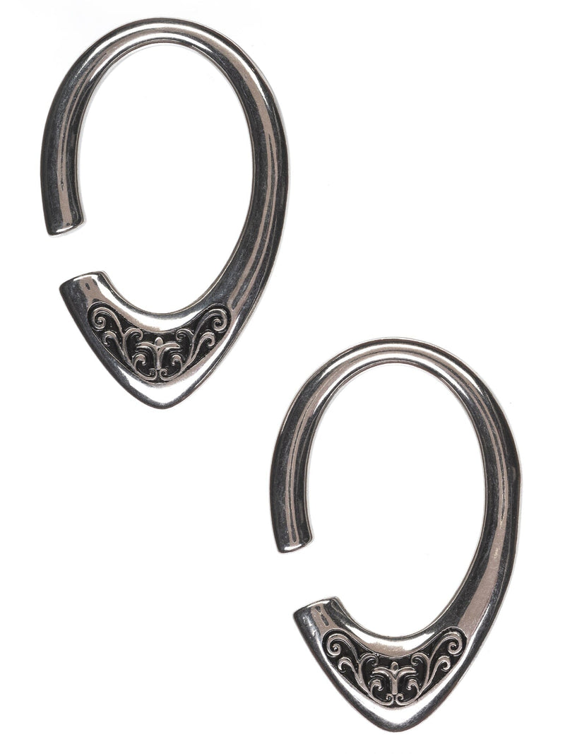 Filigree Oval Steel Hangers Steel Ear Weights