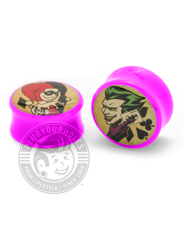 Harley & The Joker Tattoo Flash Acrylic Image Plugs