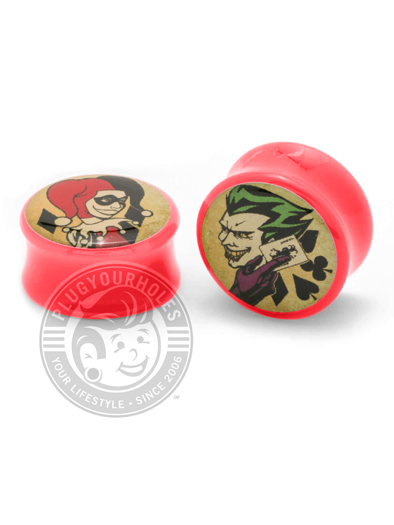 Harley & The Joker Tattoo Flash Acrylic Image Plugs