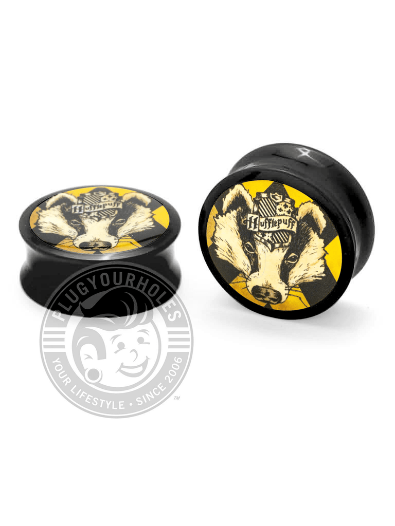 Hufflepuff House Crest Acrylic Image Plugs