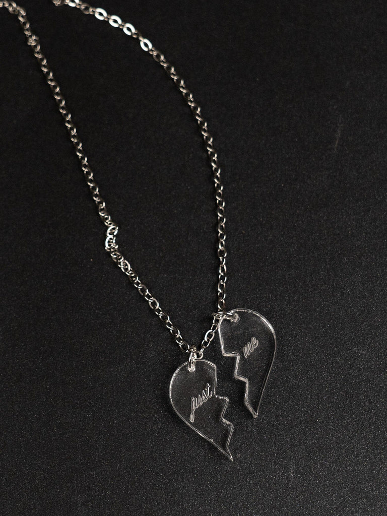 Just Me Broken Heart Dual Pendant Necklace
