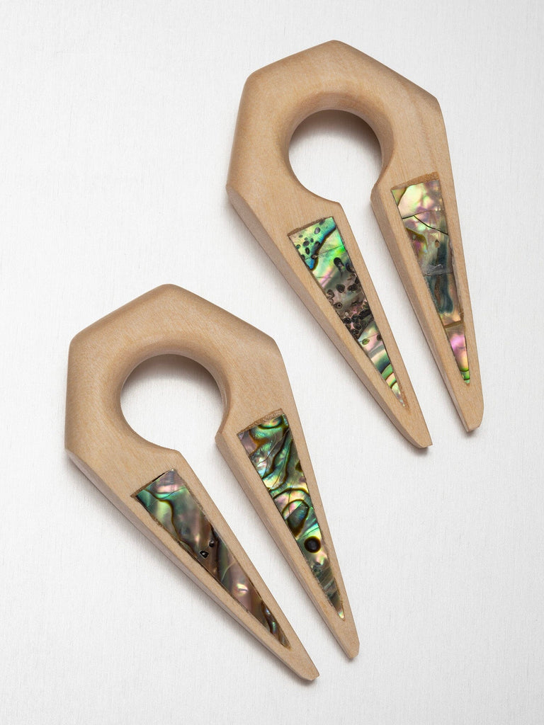 Abalone Inlay Keyhole Croc Wood Hangers