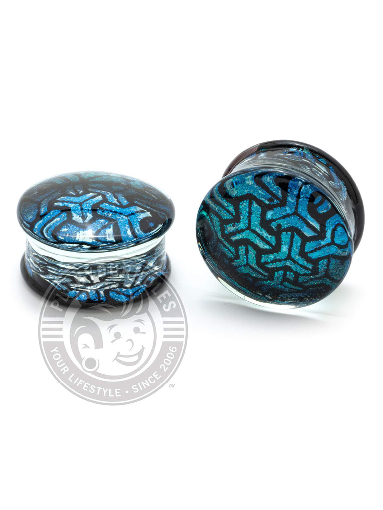 All Electric Blue Glass Plugs