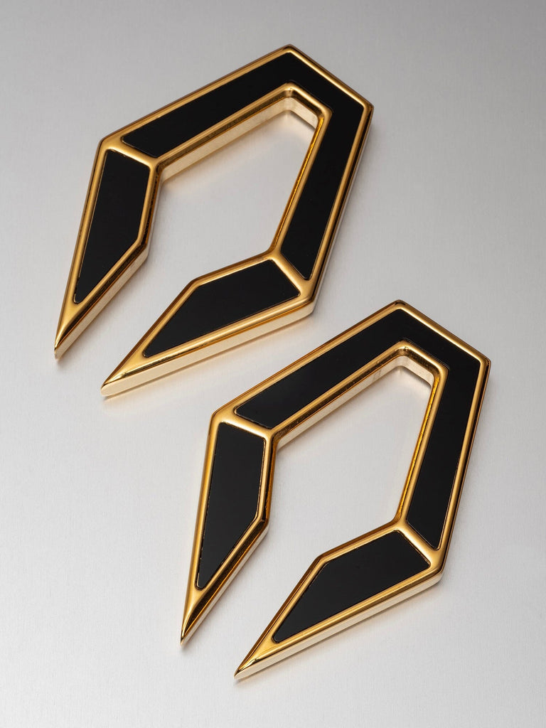 Black Inlay Gold Pincher Steel Hangers