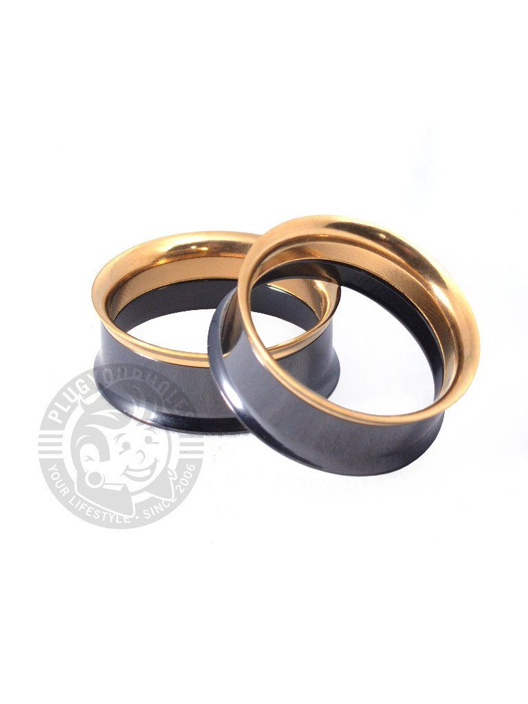 Black and Gold Internally Threaded Steel Tunnels