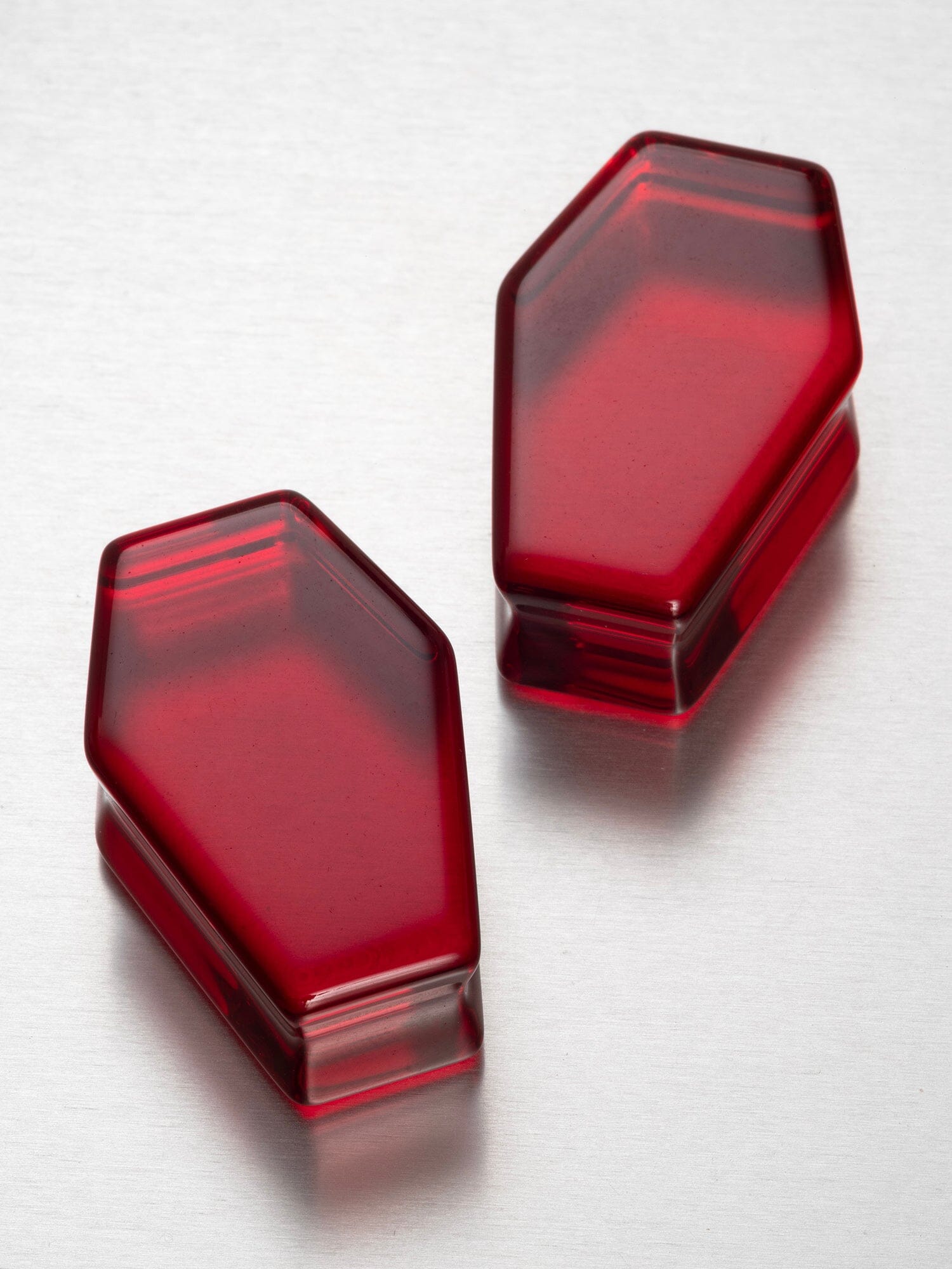 Blood Red Coffin Cut Stone Plugs