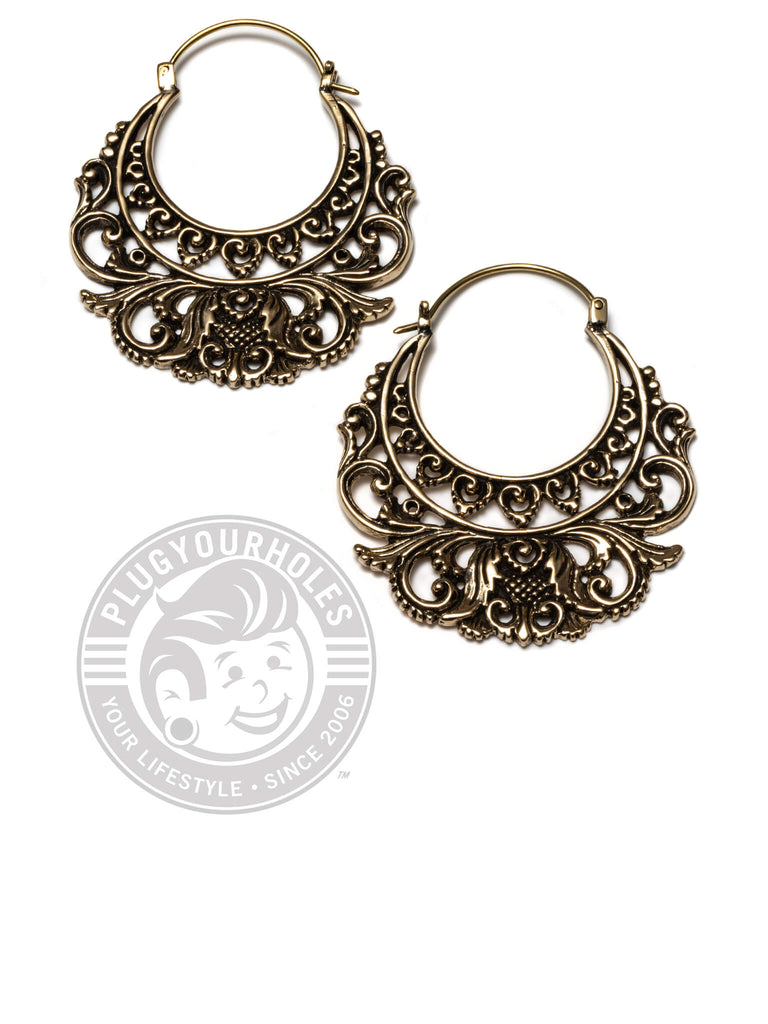 Demetria Filigree Brass Earrings