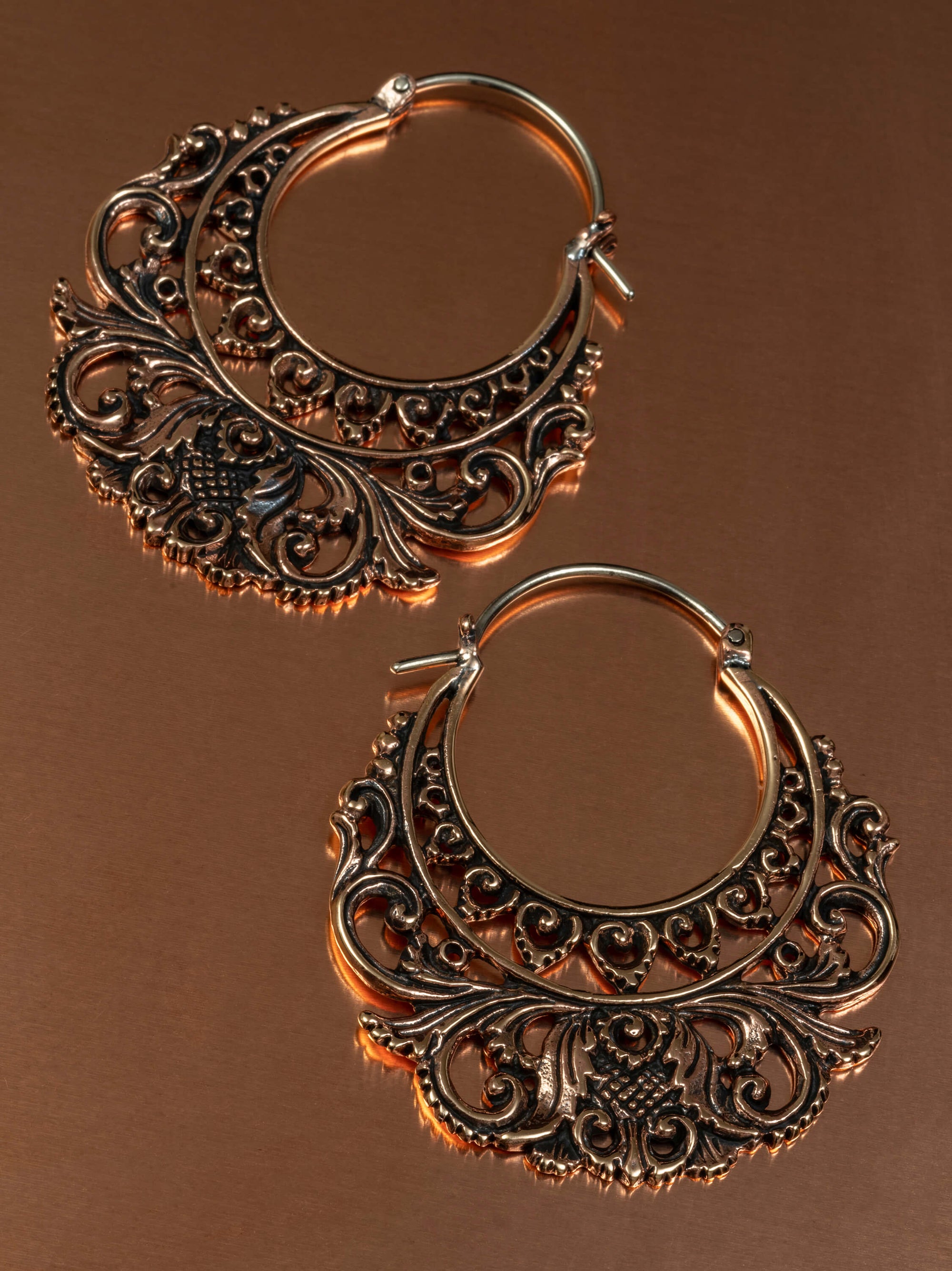 Demetria Filigree Copper Earrings