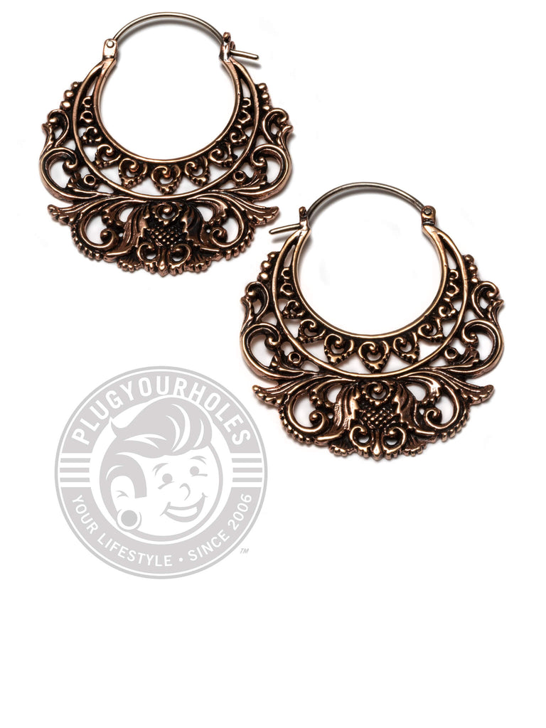 Demetria Filigree Copper Earrings