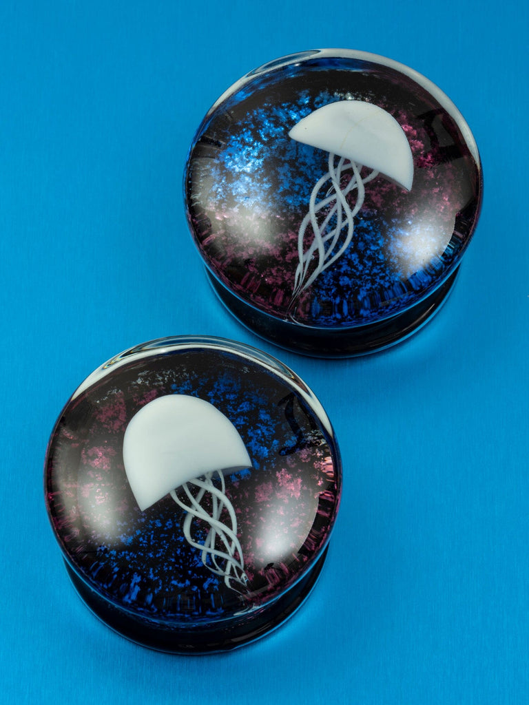 Galaxy Jellyfish Pyrex Glass Plugs