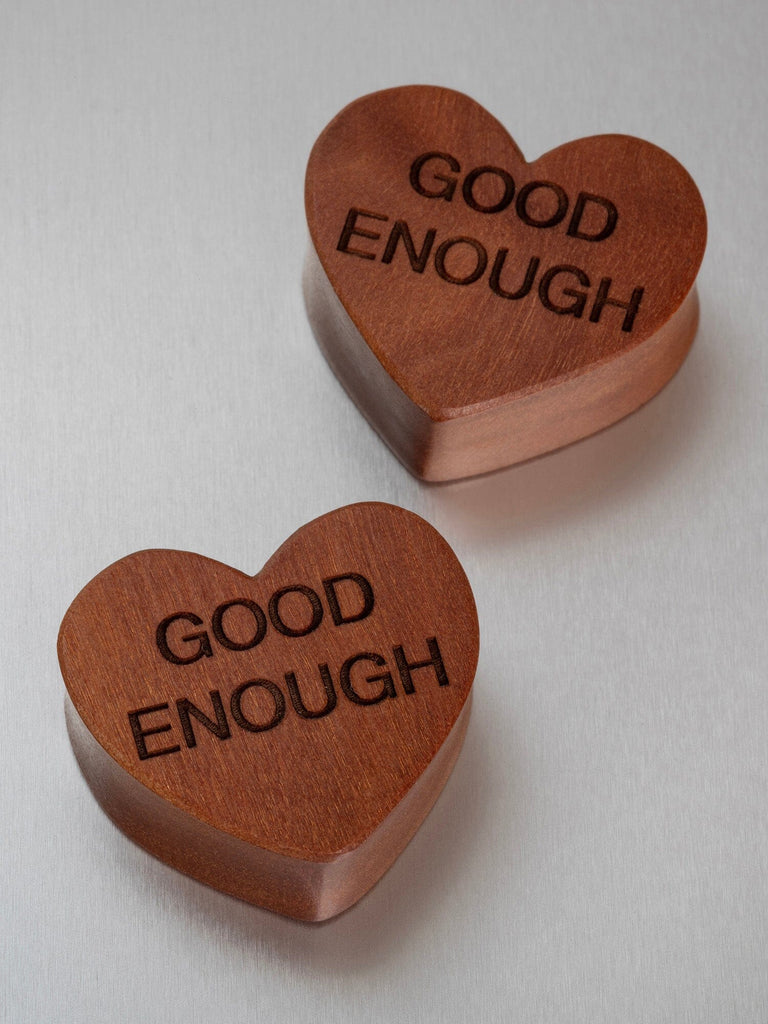 Engraved Cherry Wood Conversation Heart Plugs