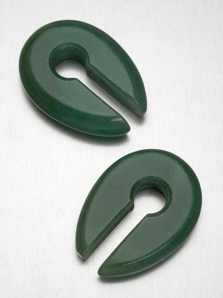 Green Aventurine Oval Keyhole Stone Hangers