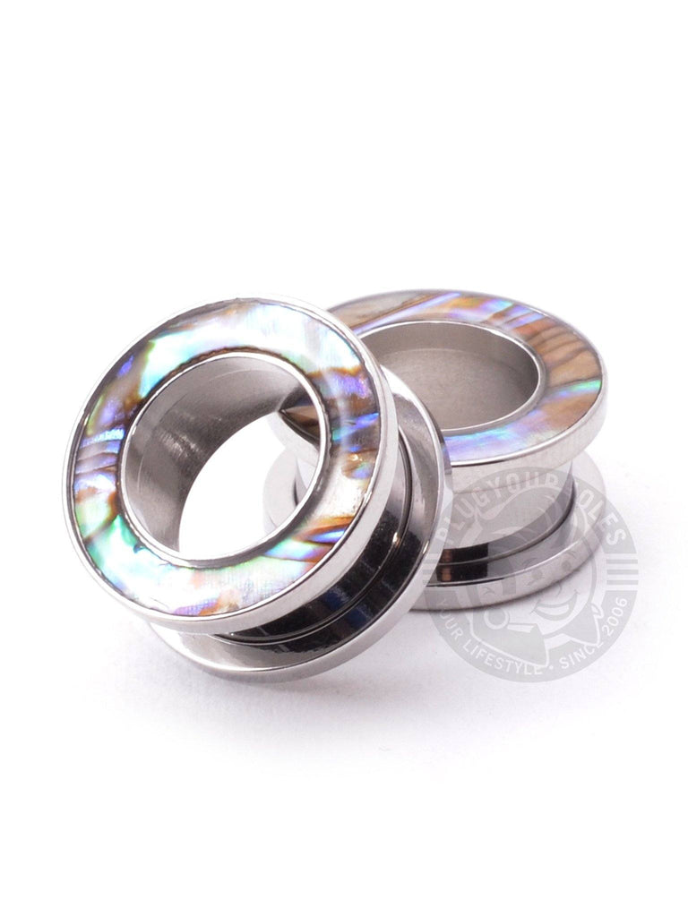 Mother of Pearl Threaded Steel Tunnels