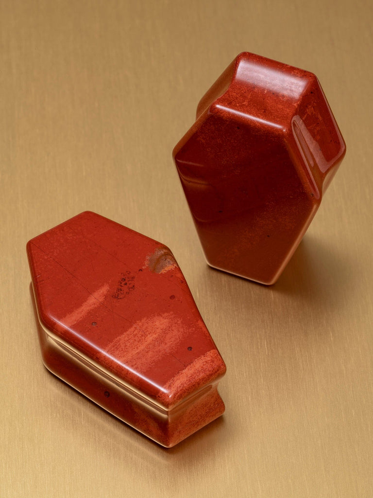 Red Jasper Coffin Cut Stone Plugs