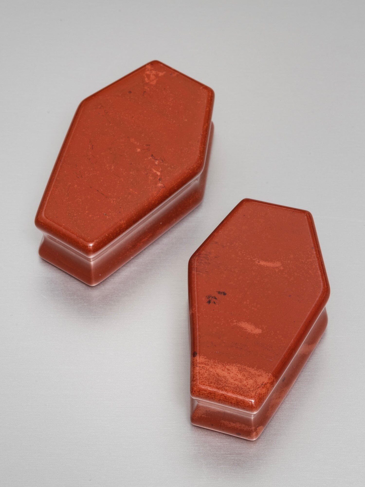 Red Jasper Coffin Cut Stone Plugs
