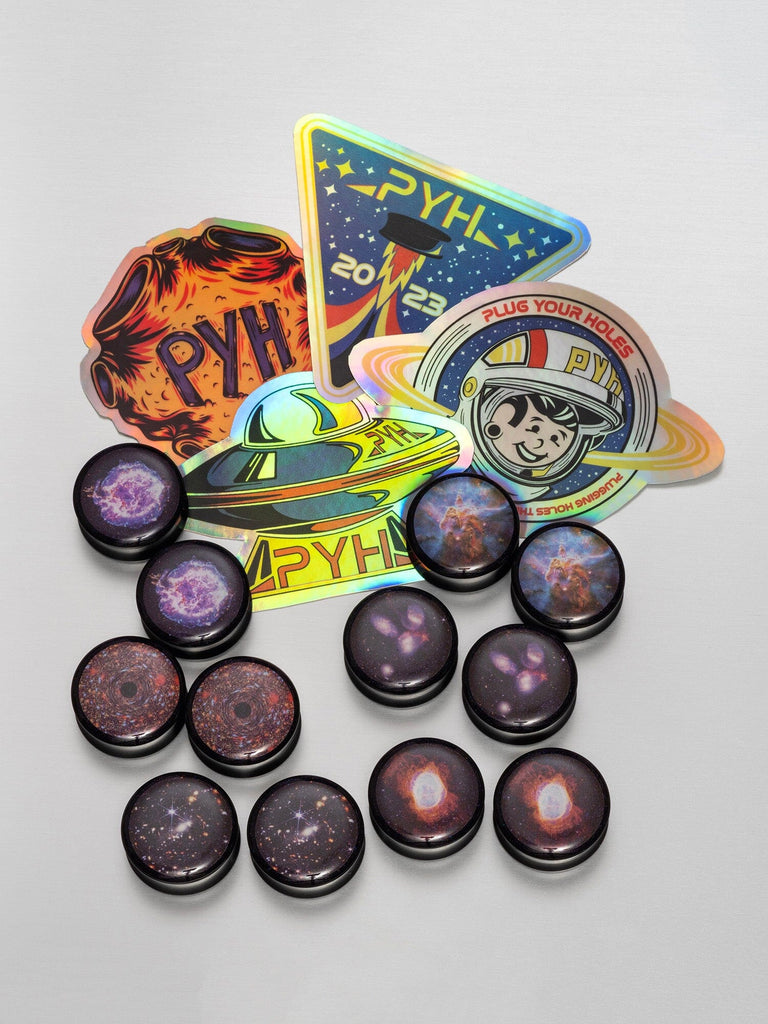 Space Flight Day 2023 Acrylic Image Plugs & Sticker Pack