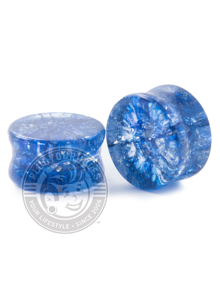 Blue Shattered Glass Plugs