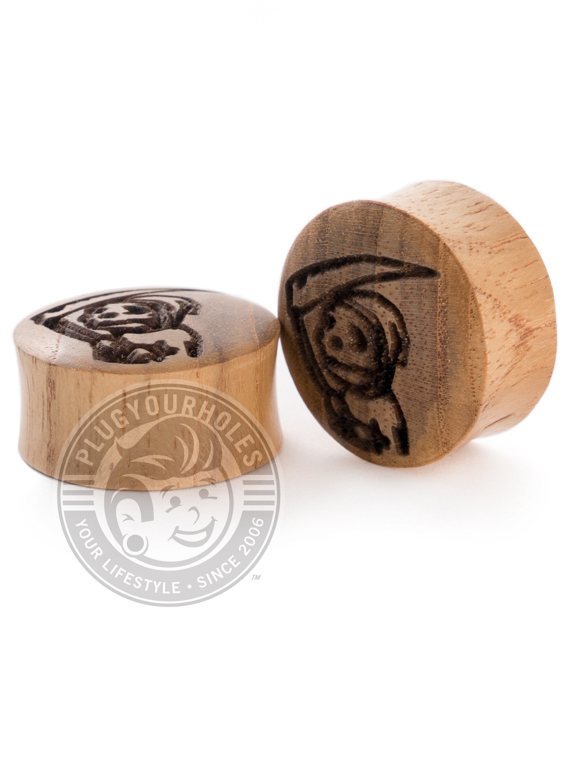 Death Finds Us All Engraved Wood Plugs