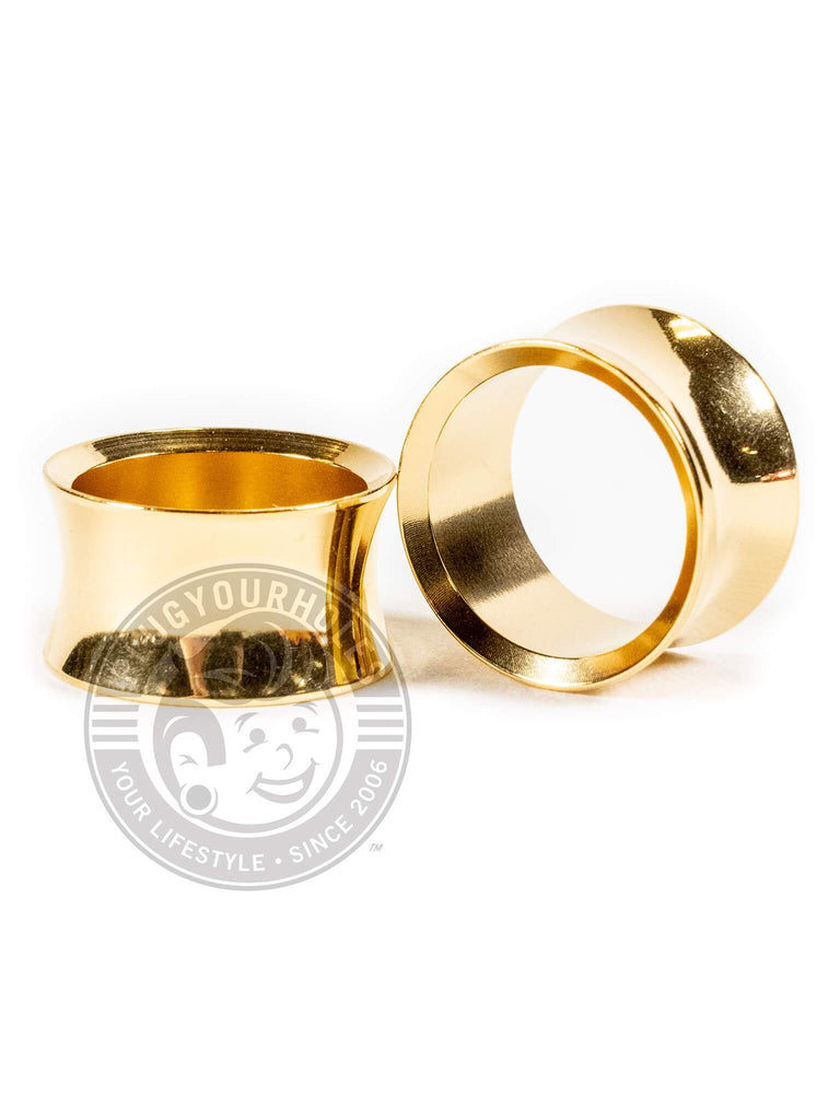 Gold Double Flared Saddle Steel Tunnels